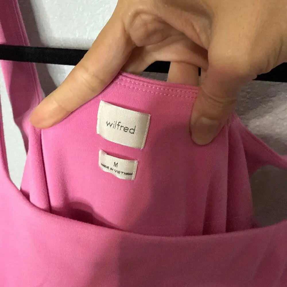 Aritzia Saturn Pink Draped Square-Neck Midi Dress - Picture 6 of 7